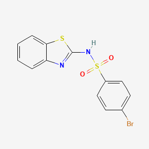 molecular formula C13H9BrN2O2S2 B3261878 N-(benzo[d]thiazol-2-yl)-4-bromobenzenesulfonamide CAS No. 349405-08-9