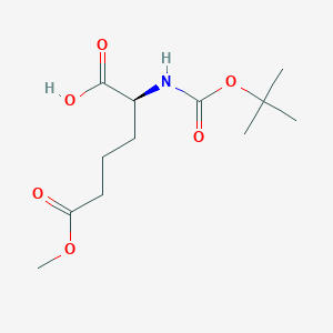 molecular formula C12H21NO6 B3262024 (S)-2-((tert-Butoxycarbonyl)amino)-6-methoxy-6-oxohexanoic acid CAS No. 350832-82-5