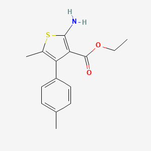 molecular formula C15H17NO2S B3262039 Ethyl 2-amino-5-methyl-4-(4-methylphenyl)thiophene-3-carboxylate CAS No. 350997-35-2