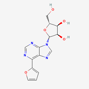 molecular formula C14H14N4O5 B3262138 9-(beta-D-ribofuranosyl)-6-(furan-2-yl)purine CAS No. 352025-81-1