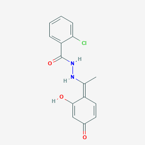 molecular formula C15H13ClN2O3 B326220 2-chloro-N'-[(1Z)-1-(2-hydroxy-4-oxocyclohexa-2,5-dien-1-ylidene)ethyl]benzohydrazide 