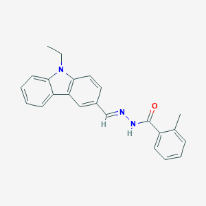 molecular formula C23H21N3O B326237 N'-[(9-ethyl-9H-carbazol-3-yl)methylene]-2-methylbenzohydrazide 