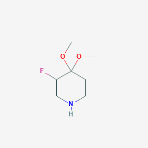 molecular formula C7H14FNO2 B3262392 3-Fluoro-4,4-dimethoxypiperidine CAS No. 355006-64-3