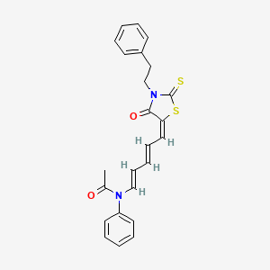 molecular formula C24H22N2O2S2 B3262473 N-{(1E,3E,5E)-5-[4-oxo-3-(2-phenylethyl)-2-thioxo-1,3-thiazolidin-5-ylidene]penta-1,3-dien-1-yl}-N-phenylacetamide CAS No. 356091-79-7