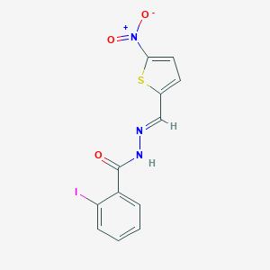molecular formula C12H8IN3O3S B326269 N'-({5-nitro-2-thienyl}methylene)-2-iodobenzohydrazide 