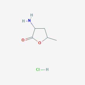 molecular formula C5H10ClNO2 B3262822 3-Amino-5-methyloxolan-2-one hydrochloride CAS No. 3620-45-9