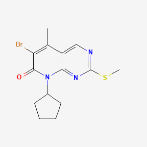 molecular formula C14H16BrN3OS B3262877 6-bromo-8-cyclopentyl-5-methyl-2-methylsulfanyl-8H-pyrido[2,3-d]pyrimidin-7-one CAS No. 362656-25-5