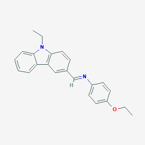 molecular formula C23H22N2O B326288 N-(4-ethoxyphenyl)-N-[(9-ethyl-9H-carbazol-3-yl)methylene]amine 