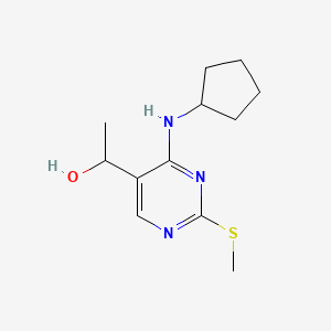 1-[4-(Cyclopentylamino)-2-methylsulfanylpyrimidin-5-yl]ethanol