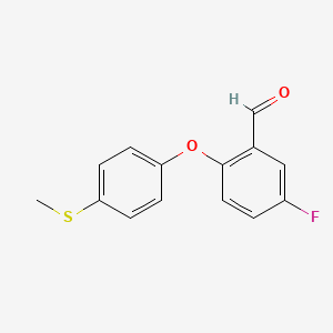 5-Fluoro-2-(4-(methylthio)phenoxy)benzaldehyde