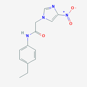 molecular formula C13H14N4O3 B326361 N-(4-Ethyl-phenyl)-2-(4-nitro-imidazol-1-yl)-acetamide 