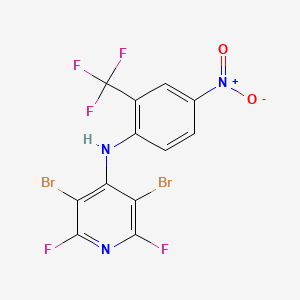 molecular formula C12H4Br2F5N3O2 B3263639 3,5-Dibromo-2,6-difluoro-N-(4-nitro-2-(trifluoromethyl)phenyl)pyridin-4-amine CAS No. 37729-25-2