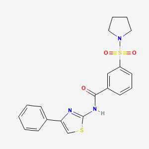 B3263666 N-(4-phenyl-1,3-thiazol-2-yl)-3-(pyrrolidin-1-ylsulfonyl)benzamide CAS No. 377756-87-1