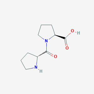 molecular formula C10H16N2O3 B3263684 L-Proline, D-prolyl- CAS No. 37784-16-0