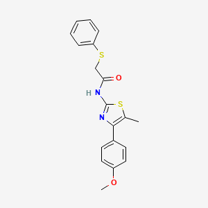 molecular formula C19H18N2O2S2 B3263779 N-(4-(4-methoxyphenyl)-5-methylthiazol-2-yl)-2-(phenylthio)acetamide CAS No. 380173-57-9