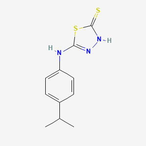 molecular formula C11H13N3S2 B3263799 5-{[4-(丙-2-基)苯基]氨基}-1,3,4-噻二唑-2-硫醇 CAS No. 380335-66-0