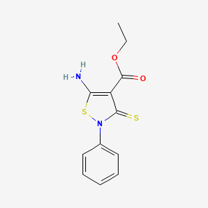 5-Amino-2-phenyl-3-thioxo-2,3-dihydro-isothiazole-4-carboxylic acid ethyl ester