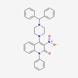 4-(4-benzhydrylpiperazin-1-yl)-3-nitro-1-phenylquinolin-2(1H)-one