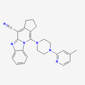 16-[4-(4-Methylpyridin-2-yl)piperazin-1-yl]-1,8-diazatetracyclo[7.7.0.0^{2,7}.0^{11,15}]hexadeca-2(7),3,5,8,10,15-hexaene-10-carbonitrile