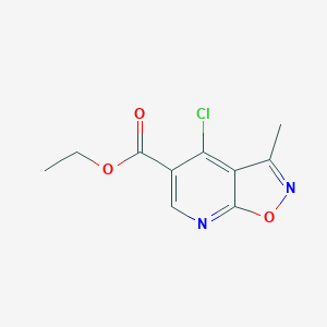 molecular formula C10H9ClN2O3 B3264360 Ethyl 4-chloro-3-methylisoxazolo[5,4-b]pyridine-5-carboxylate CAS No. 39057-39-1
