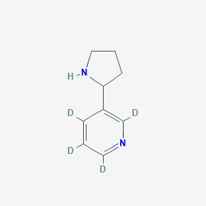 molecular formula C₉H₈D₄N₂ B032644 2,3,4,6-Tetradeuterio-5-pyrrolidin-2-ylpyridine CAS No. 66148-18-3