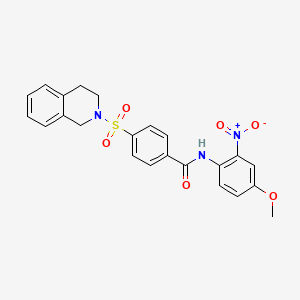 molecular formula C23H21N3O6S B3264450 N-(4-methoxy-2-nitrophenyl)-4-(1,2,3,4-tetrahydroisoquinoline-2-sulfonyl)benzamide CAS No. 391876-55-4