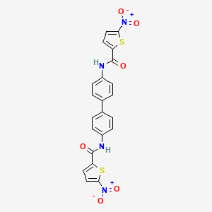 5-nitro-N-[4'-(5-nitrothiophene-2-amido)-[1,1'-biphenyl]-4-yl]thiophene-2-carboxamide