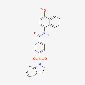 4-(indolin-1-ylsulfonyl)-N-(4-methoxynaphthalen-1-yl)benzamide