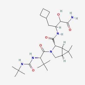 3-Azabicyclo[3.1.0]hexane-2-carboxamide, N-[3-amino-1-(cyclobutylmethyl)-2-hydroxy-3-oxopropyl]-3-[(2S)-2-[[[(1,1-dimethylethyl)amino]carbonyl]amino]-3,3-dimethyl-1-oxobutyl]-6,6-dime thyl-, (1R,2S,5S)-