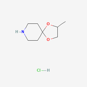 molecular formula C8H16ClNO2 B3264765 2-Methyl-1,4-dioxa-8-azaspiro[4.5]decane hydrochloride CAS No. 3970-83-0