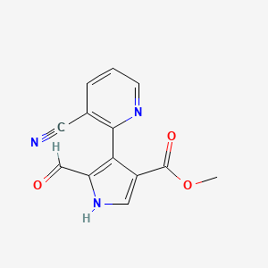 molecular formula C13H9N3O3 B3264856 methyl 4-(3-cyanopyridin-2-yl)-5-formyl-1H-pyrrole-3-carboxylate CAS No. 398125-12-7