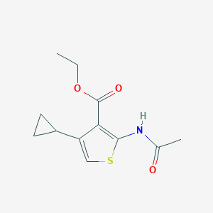 molecular formula C12H15NO3S B326486 Ethyl 4-cyclopropyl-2-acetamidothiophene-3-carboxylate 