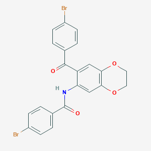 molecular formula C22H15Br2NO4 B326490 4-bromo-N-[7-(4-bromobenzoyl)-2,3-dihydro-1,4-benzodioxin-6-yl]benzamide 