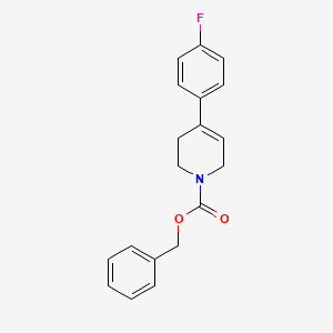 molecular formula C19H18FNO2 B3264978 1(2H)-Pyridinecarboxylic acid, 4-(4-fluorophenyl)-3,6-dihydro-, phenylmethyl ester CAS No. 400770-92-5