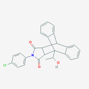molecular formula C26H20ClNO3 B326500 17-(4-Chlorophenyl)-1-(1-hydroxyethyl)-17-azapentacyclo[6.6.5.0~2,7~.0~9,14~.0~15,19~]nonadeca-2,4,6,9,11,13-hexaene-16,18-dione 