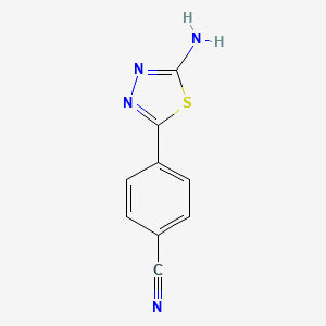 molecular formula C9H6N4S B3265010 4-(5-amino-1,3,4-thiadiazol-2-yl)benzonitrile CAS No. 40104-29-8