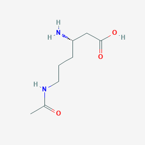 molecular formula C8H16N2O3 B3265026 (S)-6-acetamido-3-aminohexanoic acid CAS No. 40139-10-4
