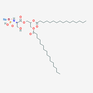 molecular formula C38H74NO10P B3265206 Sodium;[[(2S)-1-[2,3-di(hexadecanoyloxy)propoxy]-3-hydroxy-1-oxopropan-2-yl]amino]-hydroxyphosphinate CAS No. 40290-42-4