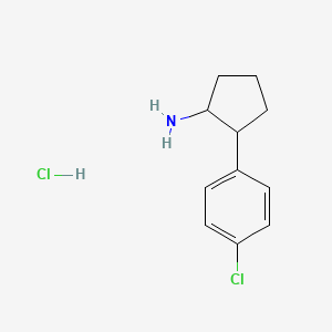 molecular formula C11H15Cl2N B3265246 2-(4-Chlorophenyl)cyclopentan-1-amine hydrochloride CAS No. 40297-15-2