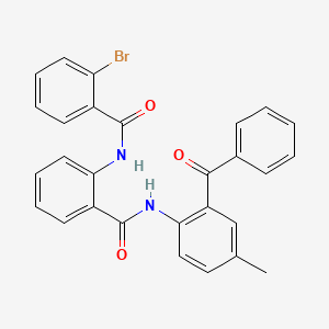 molecular formula C28H21BrN2O3 B3265306 N-(2-benzoyl-4-methylphenyl)-2-(2-bromobenzamido)benzamide CAS No. 403845-85-2