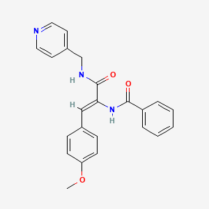 N-[(Z)-1-(4-methoxyphenyl)-3-oxo-3-(pyridin-4-ylmethylamino)prop-1-en-2-yl]benzamide