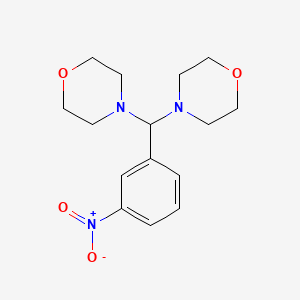 molecular formula C15H21N3O4 B3265725 4,4'-((3-nitrophenyl)Methylene)diMorpholine CAS No. 40891-03-0