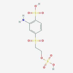 molecular formula C8H11NO9S3 B3265916 Aniline-3-beta-ethyl sulfonyl sulfate-6-sulfonic acid CAS No. 41261-80-7