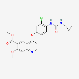 molecular formula C22H20ClN3O5 B3266098 Methyl 4-(3-chloro-4-(3-cyclopropylureido)phenoxy) -7-methoxyquinoline-6-carboxylate CAS No. 417717-20-5