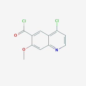 molecular formula C11H7Cl2NO2 B3266099 7-Methoxy-4-chloro-quinoline-6-carbonyl chloride CAS No. 417721-35-8