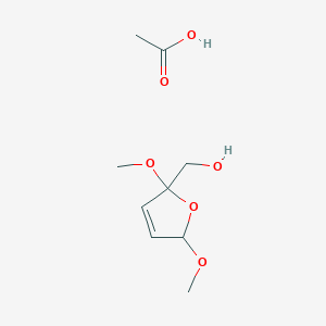 molecular formula C9H16O6 B3266184 acetic acid;(2,5-dimethoxy-2H-furan-5-yl)methanol CAS No. 41991-02-0