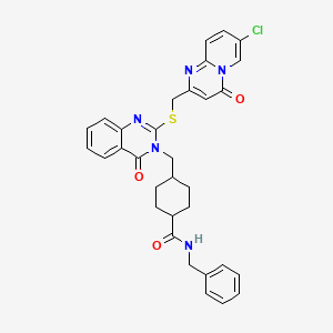 molecular formula C32H30ClN5O3S B3266316 N-benzyl-4-({2-[({7-chloro-4-oxo-4H-pyrido[1,2-a]pyrimidin-2-yl}methyl)sulfanyl]-4-oxo-3,4-dihydroquinazolin-3-yl}methyl)cyclohexane-1-carboxamide CAS No. 422292-50-0