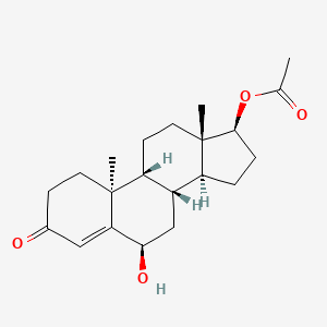 molecular formula C21H30O4 B3266321 17B-ACETOXY-6B-HYDROXY-TESTOSTERONE CAS No. 4223-43-2