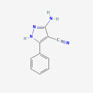 molecular formula C10H8N4 B3266515 3-amino-5-phenyl-1H-pyrazole-4-carbonitrile CAS No. 42754-61-0