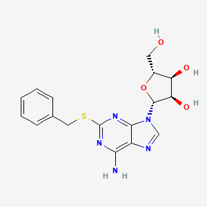 (2R,3R,4S,5R)-2-(6-amino-2-(benzylthio)-9H-purin-9-yl)-5-(hydroxymethyl)tetrahydrofuran-3,4-diol